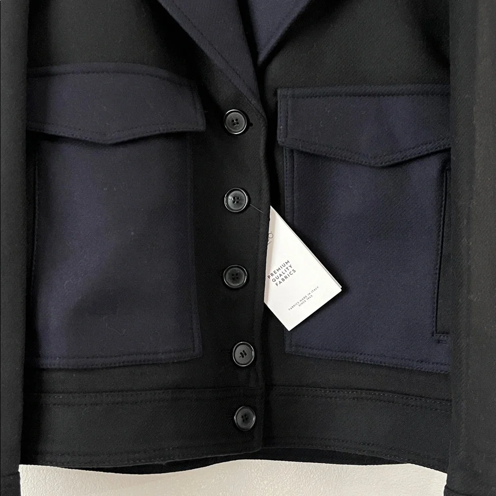 Zara ZW Collection Cropped Manteco Wool Coat Jacket Size M NWT